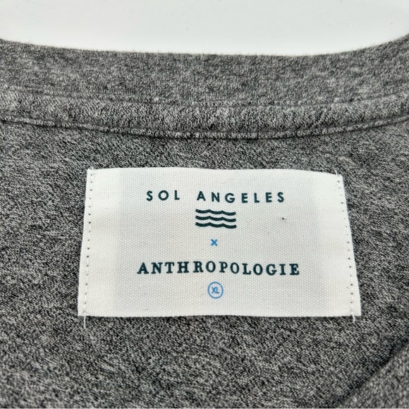 Anthropologie x Sol Angeles Heathered Gray All Eye Over Print Graphic Tee READ - Picture 8 of 10